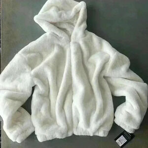 art class White Plush Hooded Pullover Sweatshirt